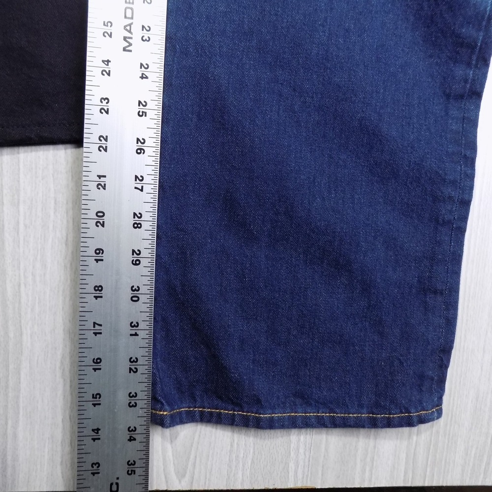FRAME Le Jane Dell Noir High Rise Two-Tone Split Leg Jeans Womens 34 Blue Black - Picture 4 of 9